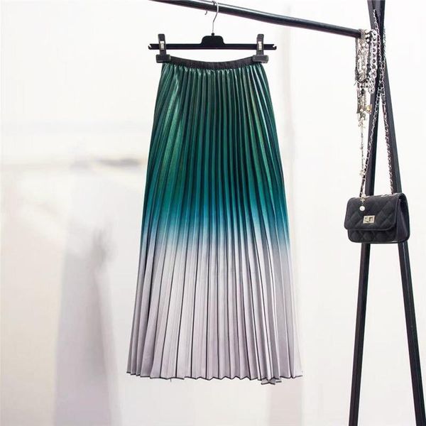 skirts 2021 spring women's skirt satin gradient pleated in the long section glossy organ, Black
skirts 2021 spring women's skirt satin gradient pleated in the long section glossy organ, Black