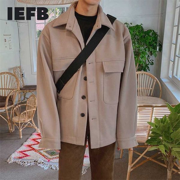 iefb korean lapel woolen jacket men's loose short coat spring autumn thickening fashion casual clothes for male 9y4505 211122, Black
iefb korean lapel woolen jacket men's loose short coat spring autumn thickening fashion casual clothes for male 9y4505 211122, Black
