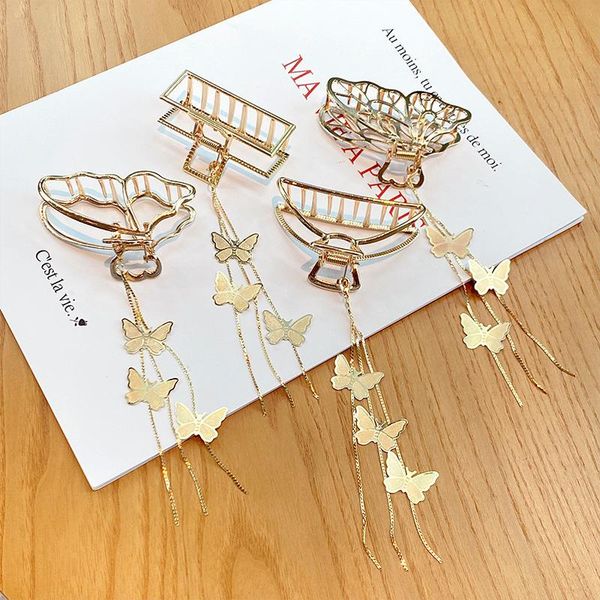 hair accessories girl fashion claw metal butterfly pendant hairpin hollow out headwear tassel barrettes for women jewelry, Slivery;white
hair accessories girl fashion claw metal butterfly pendant hairpin hollow out headwear tassel barrettes for women jewelry, Slivery;white