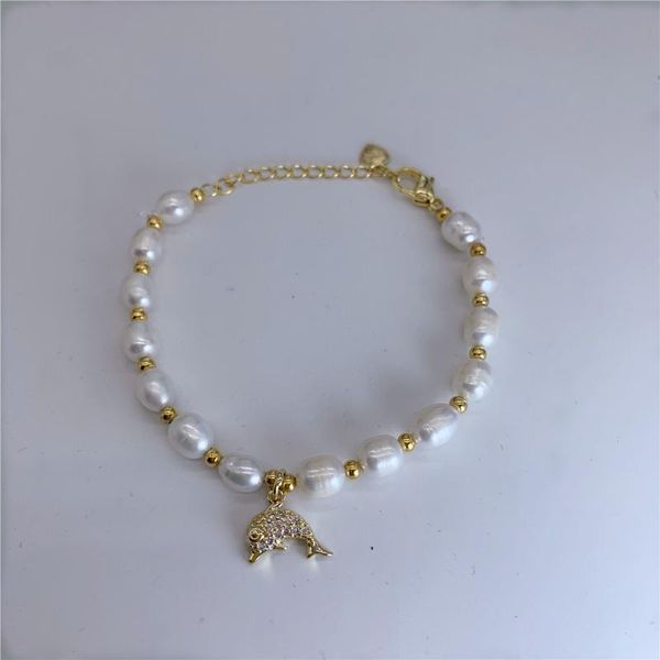 link, chain freshwater rice pearl dolphin decoration adjustable length bracelet cold wind ins fashion simple, Black
link, chain freshwater rice pearl dolphin decoration adjustable length bracelet cold wind ins fashion simple, Black