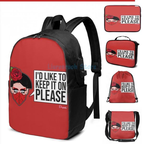 funny graphic print valentina face mask from drag race usb charge backpack men school bags women bag travel laptop
funny graphic print valentina face mask from drag race usb charge backpack men school bags women bag travel laptop