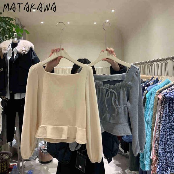 matakawa cotton puff long-sleeved shirt front and rear square collar short blouse women ruffles korean blusas mujer de moda 210513, White
matakawa cotton puff long-sleeved shirt front and rear square collar short blouse women ruffles korean blusas mujer de moda 210513, White