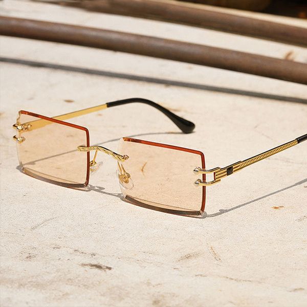 fashion vintage rimless square sunglasses women men luxury designer popular travel driving metal leopard head sun glasses, White;black
fashion vintage rimless square sunglasses women men luxury designer popular travel driving metal leopard head sun glasses, White;black