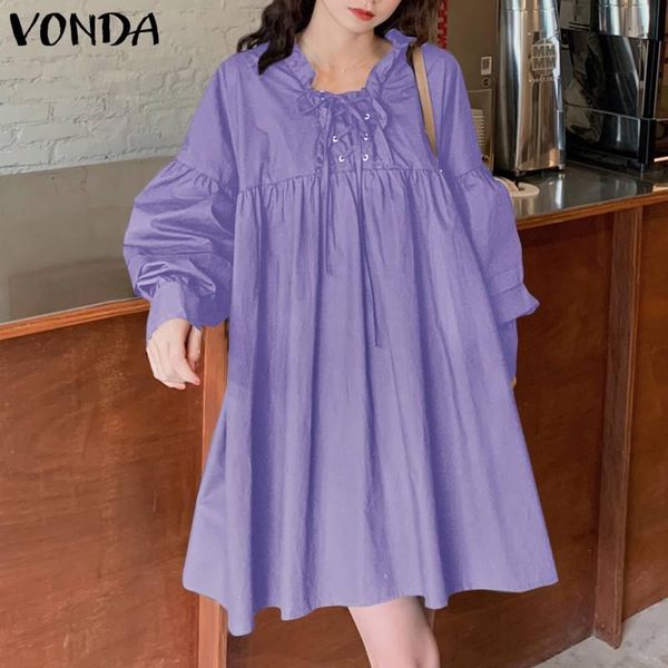 casual dresses women pleated dress beach party mini 2021 vonda vintage lace-up holiday plain vestidos robe femme plus size 5xl, Black;gray
casual dresses women pleated dress beach party mini 2021 vonda vintage lace-up holiday plain vestidos robe femme plus size 5xl, Black;gray