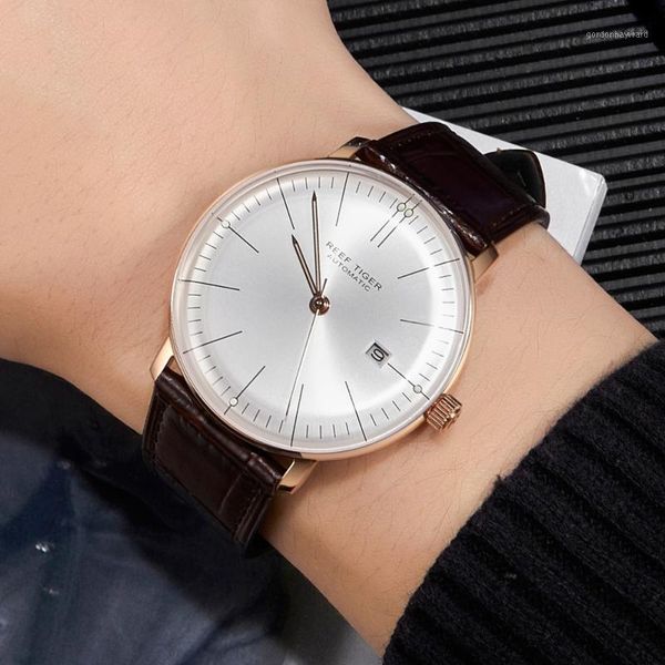reef tiger/rt band luxury dress watch for men rose gold automatic watches brown leather strap rga8215 wristwatches, Slivery;brown
reef tiger/rt band luxury dress watch for men rose gold automatic watches brown leather strap rga8215 wristwatches, Slivery;brown