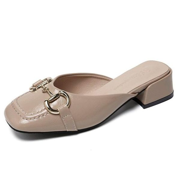 slippers women's shoes 2021 summer fashion korean style outer wear high heels metal buckle thick heel baotou half, Black
slippers women's shoes 2021 summer fashion korean style outer wear high heels metal buckle thick heel baotou half, Black