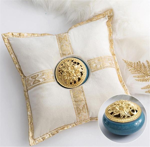 cushion/decorative pillow 51 ceramic incense burner censer holder creative golden cushion home tea house yoga accessories 30x30cm
cushion/decorative pillow 51 ceramic incense burner censer holder creative golden cushion home tea house yoga accessories 30x30cm