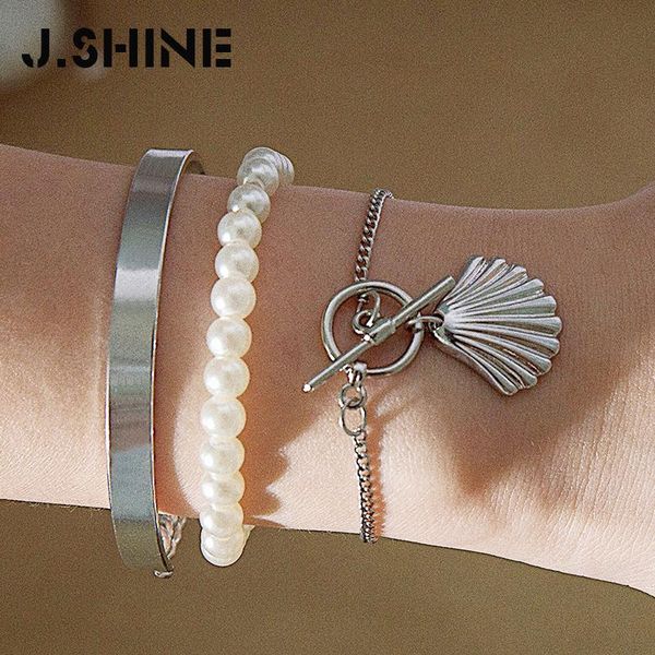 charm bracelets j.shine bohemian 3 pcs/ set scallop pendant bracelet glossy imitation pearl for women boho jewelry, Golden;silver
charm bracelets j.shine bohemian 3 pcs/ set scallop pendant bracelet glossy imitation pearl for women boho jewelry, Golden;silver