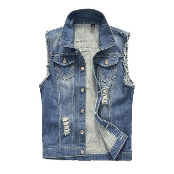 men's vests denim vest casual cowboy jacket sleeveless chaleco vaquero fashion, Black;white
men's vests denim vest casual cowboy jacket sleeveless chaleco vaquero fashion, Black;white