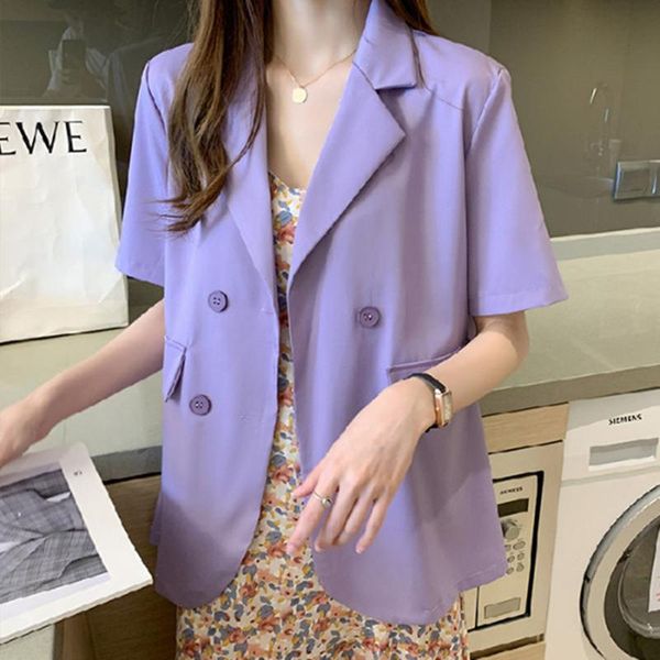 women blazers solid color short sleeve suit splicing chiffon casual thin coat for summer female women's suits &, White;black
women blazers solid color short sleeve suit splicing chiffon casual thin coat for summer female women's suits &, White;black
