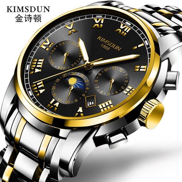 wristwatches fashion automatic mechanical watch kimsdun men's waterproof wristwatch leather strap clock relogio masculino, Slivery;brown
wristwatches fashion automatic mechanical watch kimsdun men's waterproof wristwatch leather strap clock relogio masculino, Slivery;brown