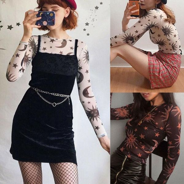 women's t-shirt fashion casual women mesh sheer net see-through long sleeve angel crop t shirt tee summer vogue pullover, White
women's t-shirt fashion casual women mesh sheer net see-through long sleeve angel crop t shirt tee summer vogue pullover, White