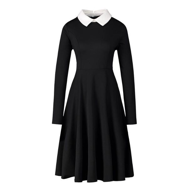 casual dresses vintage a-line solid doll collar mid-length women party dress fashion spring summer long sleeves black elegant burgundy, Black;gray
casual dresses vintage a-line solid doll collar mid-length women party dress fashion spring summer long sleeves black elegant burgundy, Black;gray