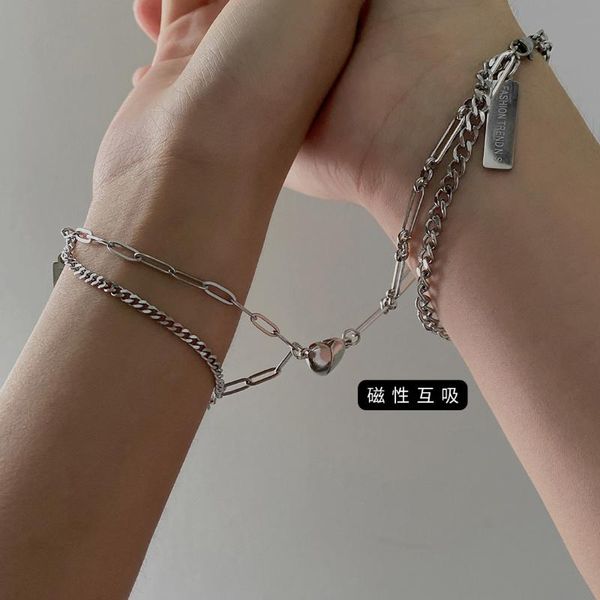 charm bracelets heart-shaped pendant lover's bracelet heartbeat romantic couple double-layer splicing magnet suction love, Golden;silver
charm bracelets heart-shaped pendant lover's bracelet heartbeat romantic couple double-layer splicing magnet suction love, Golden;silver