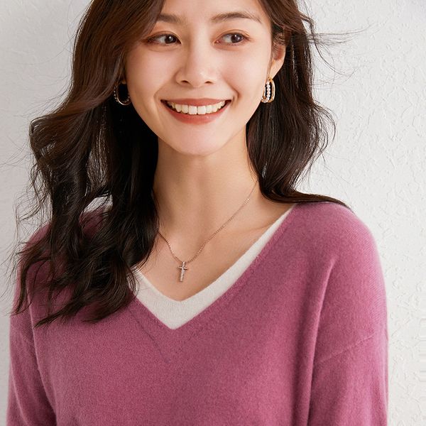sweaters autumn winter women cashmere pullover v--neck fashion sweater female warm soft loose girl clothes s-xxl 6 colors jumper, White;black
sweaters autumn winter women cashmere pullover v--neck fashion sweater female warm soft loose girl clothes s-xxl 6 colors jumper, White;black