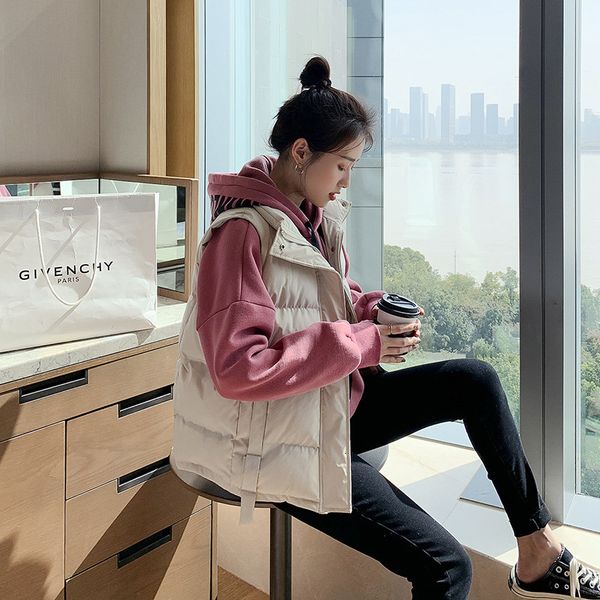 vests autumn and winter 2021 korean version loose outer down et vt women's waistcoat increased vt et, Black;white
vests autumn and winter 2021 korean version loose outer down et vt women's waistcoat increased vt et, Black;white