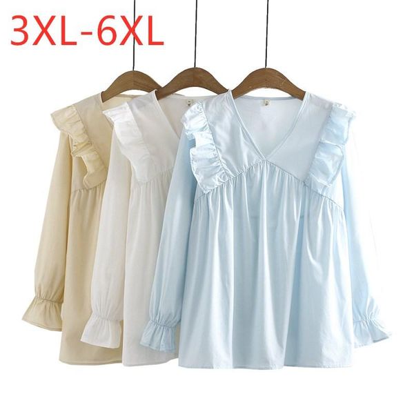 plus size t-shirt 2021 ladies spring autumn for women large blouse long sleeve loose cotton blue ruffle shirt 3xl 4xl 5xl 6xl, Black
plus size t-shirt 2021 ladies spring autumn for women large blouse long sleeve loose cotton blue ruffle shirt 3xl 4xl 5xl 6xl, Black
