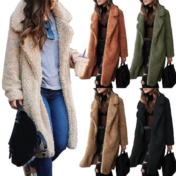 women's wool & blends ¡envÃo gratis coat women winter solid color long sleeve lapel thickened cardigan, Black
women's wool & blends ¡envÃo gratis coat women winter solid color long sleeve lapel thickened cardigan, Black