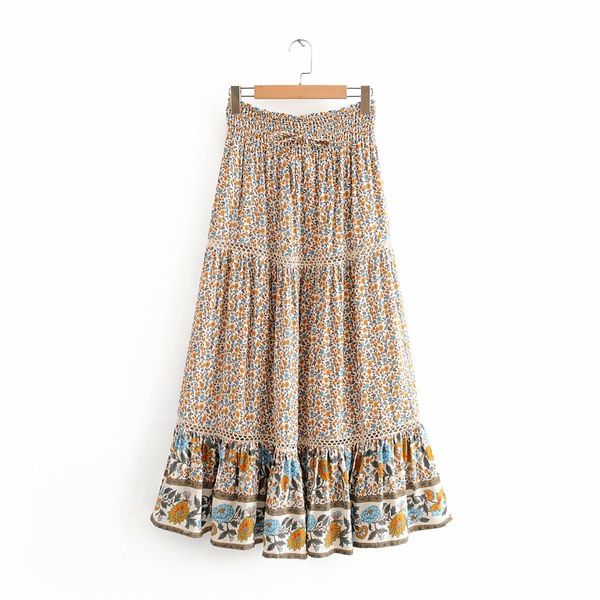 women vintage boho long plus size floral print ruffle maxi skirts summer ladies high waist holiday seaside bohemian beach skirt, Black
women vintage boho long plus size floral print ruffle maxi skirts summer ladies high waist holiday seaside bohemian beach skirt, Black
