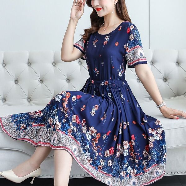 dress casual short-sleeve print for woman 2021 elegant neck the line female es plus size party, Black;gray
dress casual short-sleeve print for woman 2021 elegant neck the line female es plus size party, Black;gray