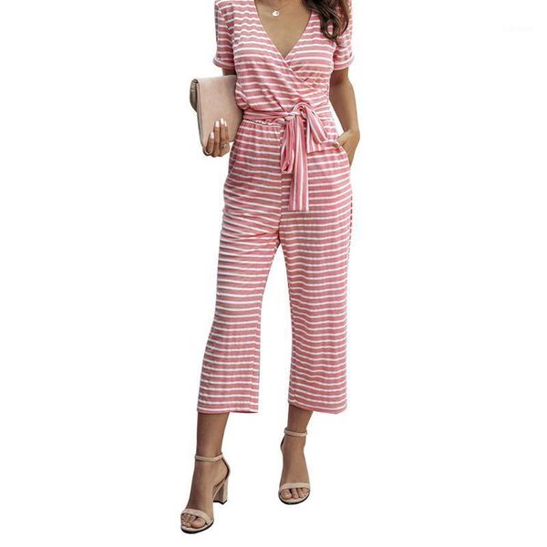 women's jumpsuits & rompers 2021 fashion women lace-up jumpsuit summer casual short sleeve deep v-neck striped sunsuit playsuit lady gi, Black;white
women's jumpsuits & rompers 2021 fashion women lace-up jumpsuit summer casual short sleeve deep v-neck striped sunsuit playsuit lady gi, Black;white