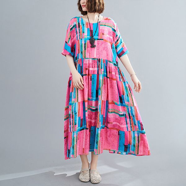 johnature vintage print geometric summer dresses casual half sleeve plus size o-neck loose women ankle-length dresses 210521, Black;gray
johnature vintage print geometric summer dresses casual half sleeve plus size o-neck loose women ankle-length dresses 210521, Black;gray