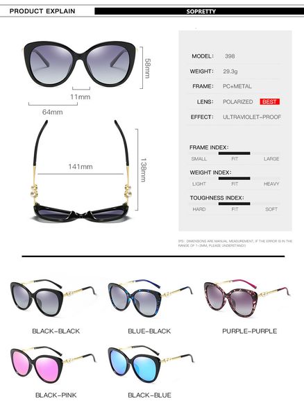 luxury designer sunglasses women polarized cat eye with pearl flash - woman's design tac lens mirror sunglass s398 0622, White;black
luxury designer sunglasses women polarized cat eye with pearl flash - woman's design tac lens mirror sunglass s398 0622, White;black