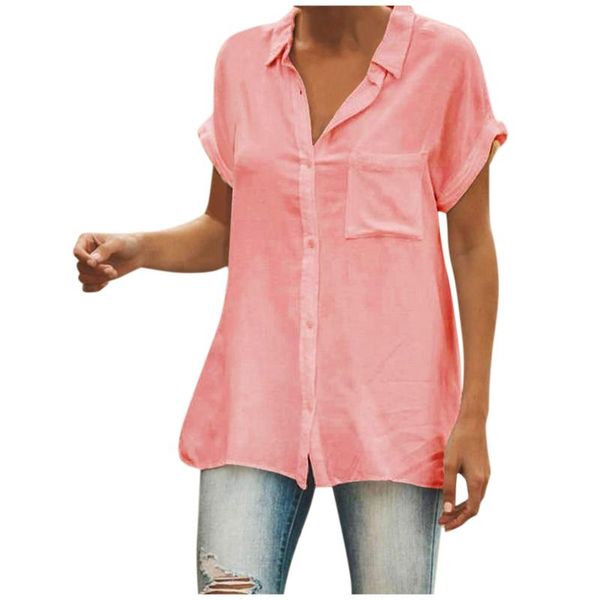 women's blouses & shirts blouse women elegant fashion plus size solid buttons stand collar short sleeves casual shirt et chemises, White
women's blouses & shirts blouse women elegant fashion plus size solid buttons stand collar short sleeves casual shirt et chemises, White