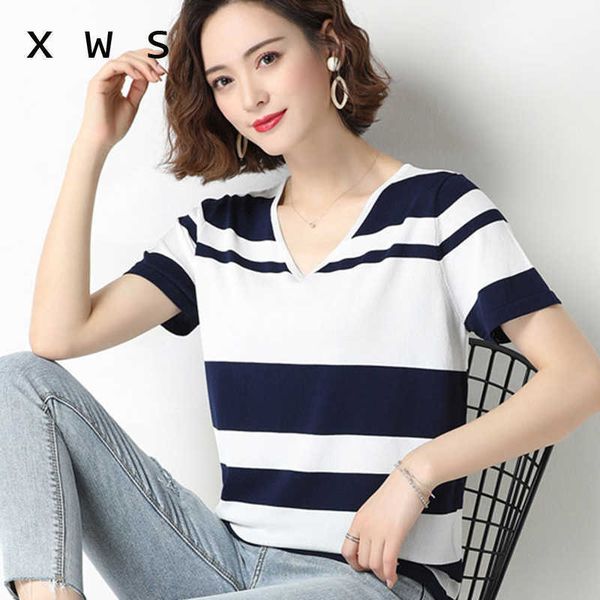 ladies ice lien cool pullover short sleeve knitted women high fashion summer knitwear causal striped pull female sweater 210604, White;black
ladies ice lien cool pullover short sleeve knitted women high fashion summer knitwear causal striped pull female sweater 210604, White;black