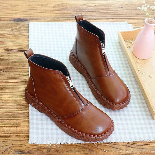 british style boots literary retro flat short hand-made soft bottom women's mori girl plus velvet ankle, Black
british style boots literary retro flat short hand-made soft bottom women's mori girl plus velvet ankle, Black