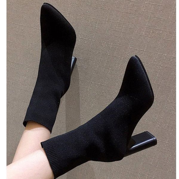 boots black heels knitted socks women stretch fabric elastic thick heel pointed toe ankle shoes woman boats zapatos de mu
boots black heels knitted socks women stretch fabric elastic thick heel pointed toe ankle shoes woman boats zapatos de mu