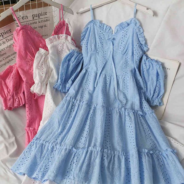 hollow perspective fungus side strapless puff sleeve sling female summer mid-length stitching high waist dress 210507, Black;gray
hollow perspective fungus side strapless puff sleeve sling female summer mid-length stitching high waist dress 210507, Black;gray