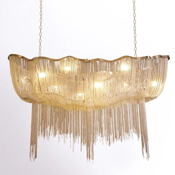modern silver aluminum chain chandelier lighting luxury engineering design tassel lamp for el restaurant decor chandeliers
modern silver aluminum chain chandelier lighting luxury engineering design tassel lamp for el restaurant decor chandeliers