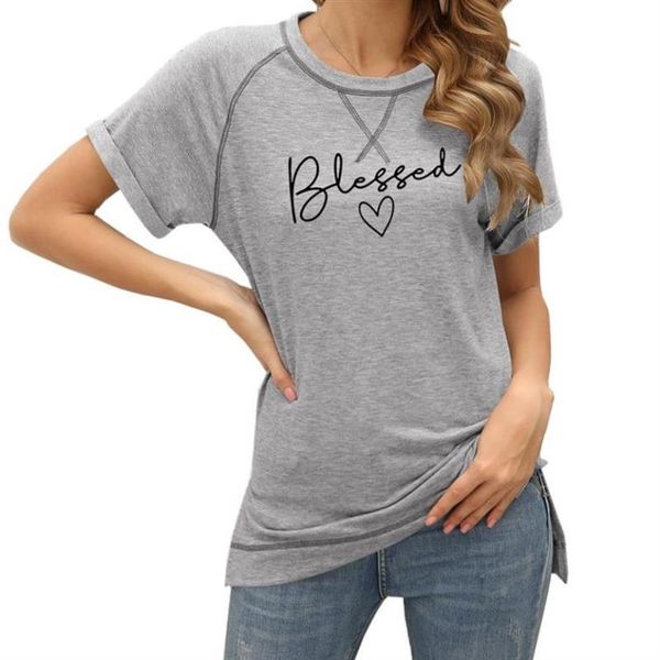 women's t-shirt women 2021 summer loose short sleeves blessed letters print o-neck casual young, White
women's t-shirt women 2021 summer loose short sleeves blessed letters print o-neck casual young, White