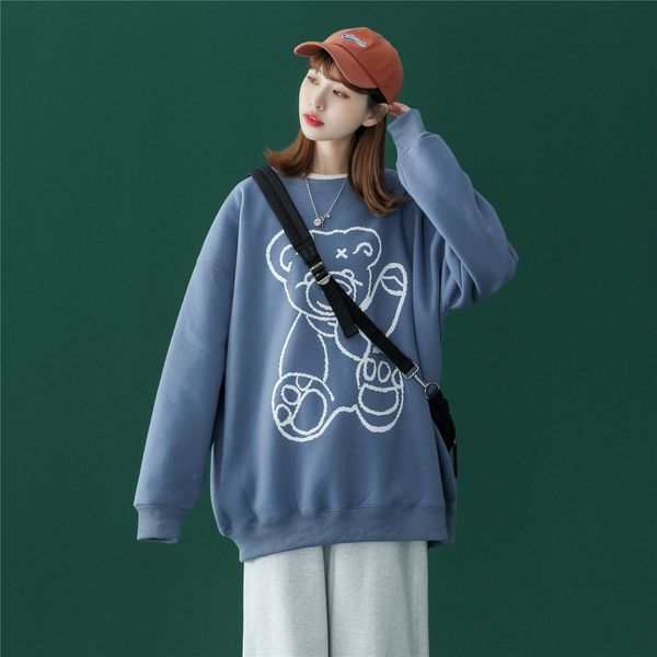 luxury women's jackets neutral 2021 autumn cartoon bear round neck pullover sweater couple autumn women's simple trend coat, Black;brown
luxury women's jackets neutral 2021 autumn cartoon bear round neck pullover sweater couple autumn women's simple trend coat, Black;brown