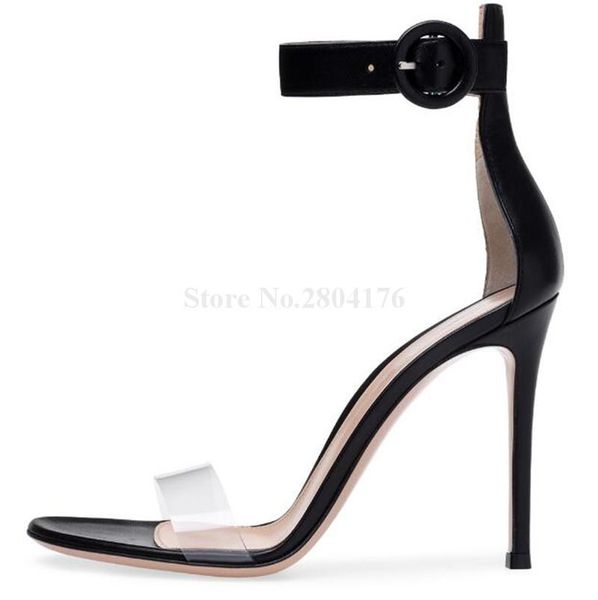 women fashion open toe black white pvc straps thin heel sandals transparent ankle strap
women fashion open toe black white pvc straps thin heel sandals transparent ankle strap