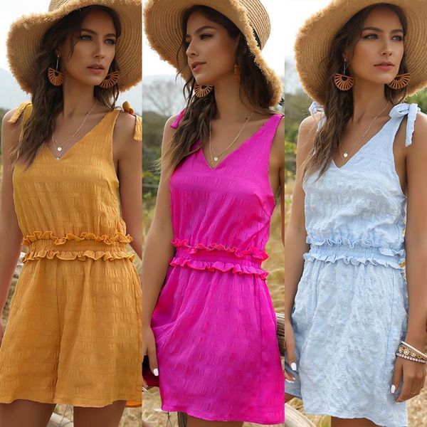 women's jumpsuits & rompers 2021 summer solid color lace-up one-piece jumpsuit bodysuit drop overalls women clothing, Black;white
women's jumpsuits & rompers 2021 summer solid color lace-up one-piece jumpsuit bodysuit drop overalls women clothing, Black;white