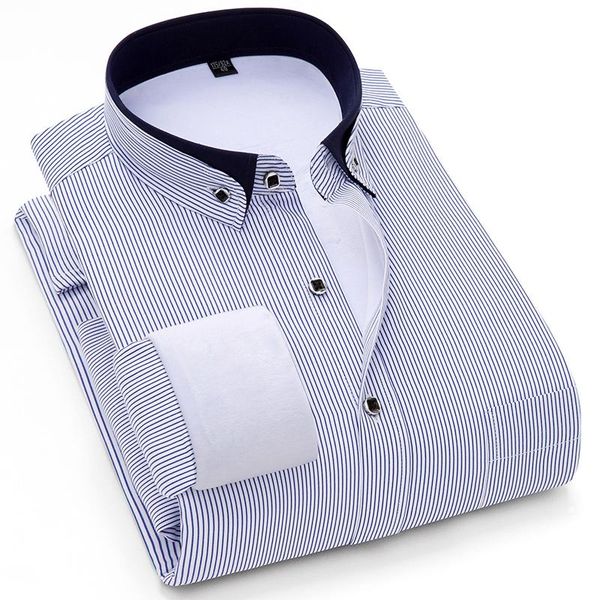 men's casual shirts classic striped shirt warm s-4xl winter long sleeve plus velvet thickening with standard button, White;black
men's casual shirts classic striped shirt warm s-4xl winter long sleeve plus velvet thickening with standard button, White;black