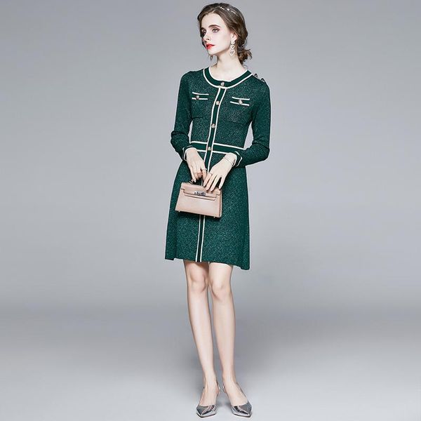 casual dresses runway fashion designer autumn winter knit sweater dress woman clothes long sleeve color block robe femme vestidos, Black;gray
casual dresses runway fashion designer autumn winter knit sweater dress woman clothes long sleeve color block robe femme vestidos, Black;gray