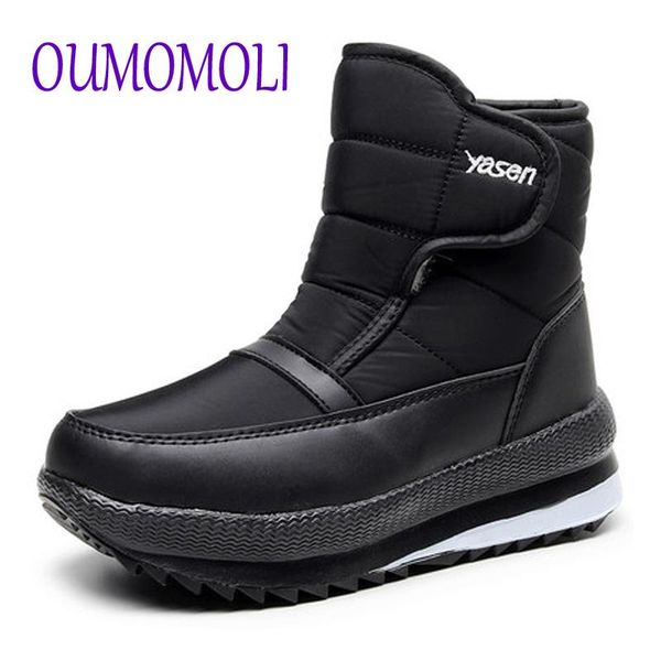 boots women wedges heels snow nylon winter shoes woman plus size 41 mid calf v114, Black