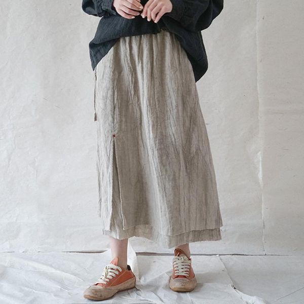 skirts johnature women linen vintage embroidery patchwork elastic waist solid color clothing 2021 summer casual loose, Black
skirts johnature women linen vintage embroidery patchwork elastic waist solid color clothing 2021 summer casual loose, Black