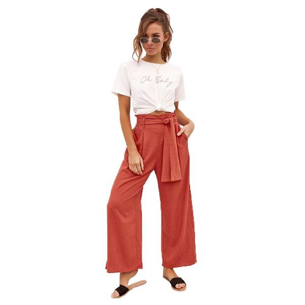 women's pants & capris lastic high waist women summer2021 wide leg office lace up ladies trousers woman fashion 2021 pantalones mujer, Black;white
women's pants & capris lastic high waist women summer2021 wide leg office lace up ladies trousers woman fashion 2021 pantalones mujer, Black;white