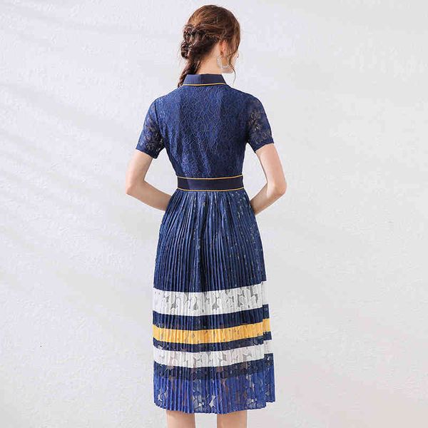 casual dresses summer new woman lace pleated dress striped blue ladies slim short sleeve party female hrdf, Black;gray
casual dresses summer new woman lace pleated dress striped blue ladies slim short sleeve party female hrdf, Black;gray