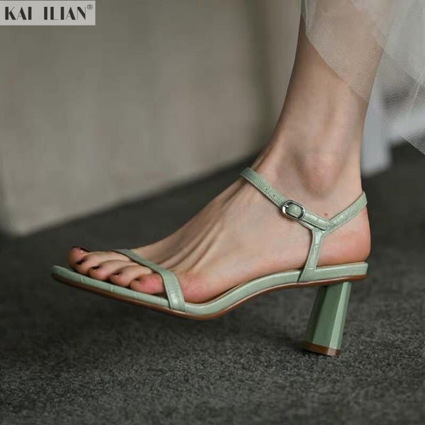 dress shoes kai ilian sandals women genuine leather high heels gladiator femmes sandales 2021 summer pumps buckle strap croco, Black
dress shoes kai ilian sandals women genuine leather high heels gladiator femmes sandales 2021 summer pumps buckle strap croco, Black