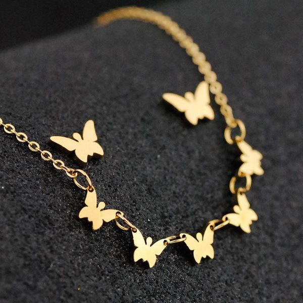 earrings & necklace delicate multiple butterfly chain stainless steel gold color charm jewelry set collier, Silver
earrings & necklace delicate multiple butterfly chain stainless steel gold color charm jewelry set collier, Silver