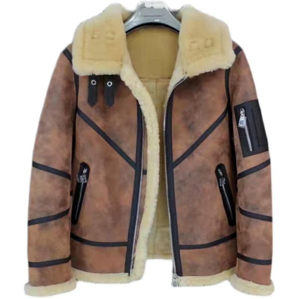 men's leather & faux 2021 light brown genuine shearling coat casual style plus size 10xl real natural sheepskin russian winter thick wa, Black
men's leather & faux 2021 light brown genuine shearling coat casual style plus size 10xl real natural sheepskin russian winter thick wa, Black