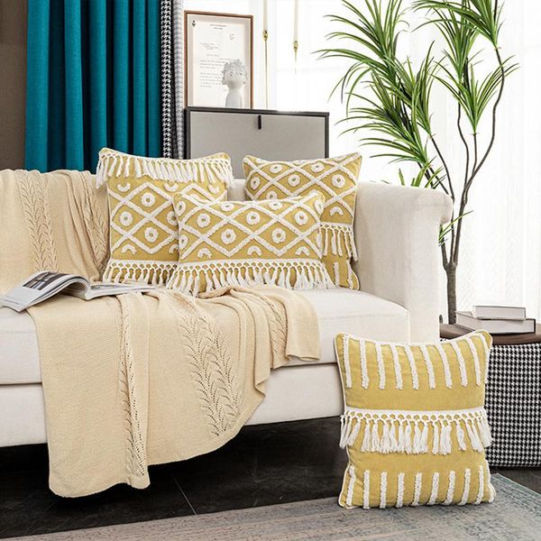 cushion/decorative pillow stripe tufted embroidery cushion cover with tassel throw pillowcover boho style cotton canvas home decoration
cushion/decorative pillow stripe tufted embroidery cushion cover with tassel throw pillowcover boho style cotton canvas home decoration