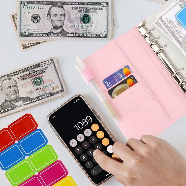 colorful laser pu leather notebook notepad binder cover with pockets cash budget zipper bags 30pcs label stickers notepads, Purple;pink
colorful laser pu leather notebook notepad binder cover with pockets cash budget zipper bags 30pcs label stickers notepads, Purple;pink