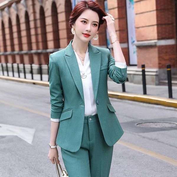 women's high-quality professional suit pants two-piece feminine 2021 autumn slim fit ladies blazer elegant trousers office two piece, White
women's high-quality professional suit pants two-piece feminine 2021 autumn slim fit ladies blazer elegant trousers office two piece, White