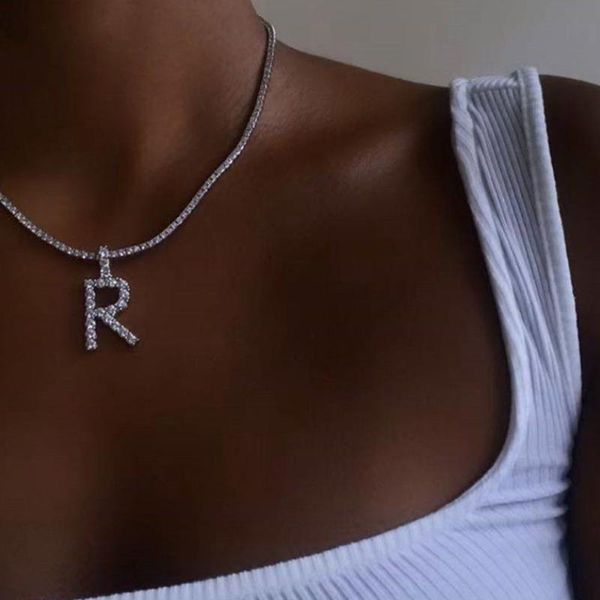 pendant necklaces fashion trend rhinestone a-z26 letter tennis chain necklace classic men's and women's party birthday gif, Silver
pendant necklaces fashion trend rhinestone a-z26 letter tennis chain necklace classic men's and women's party birthday gif, Silver
